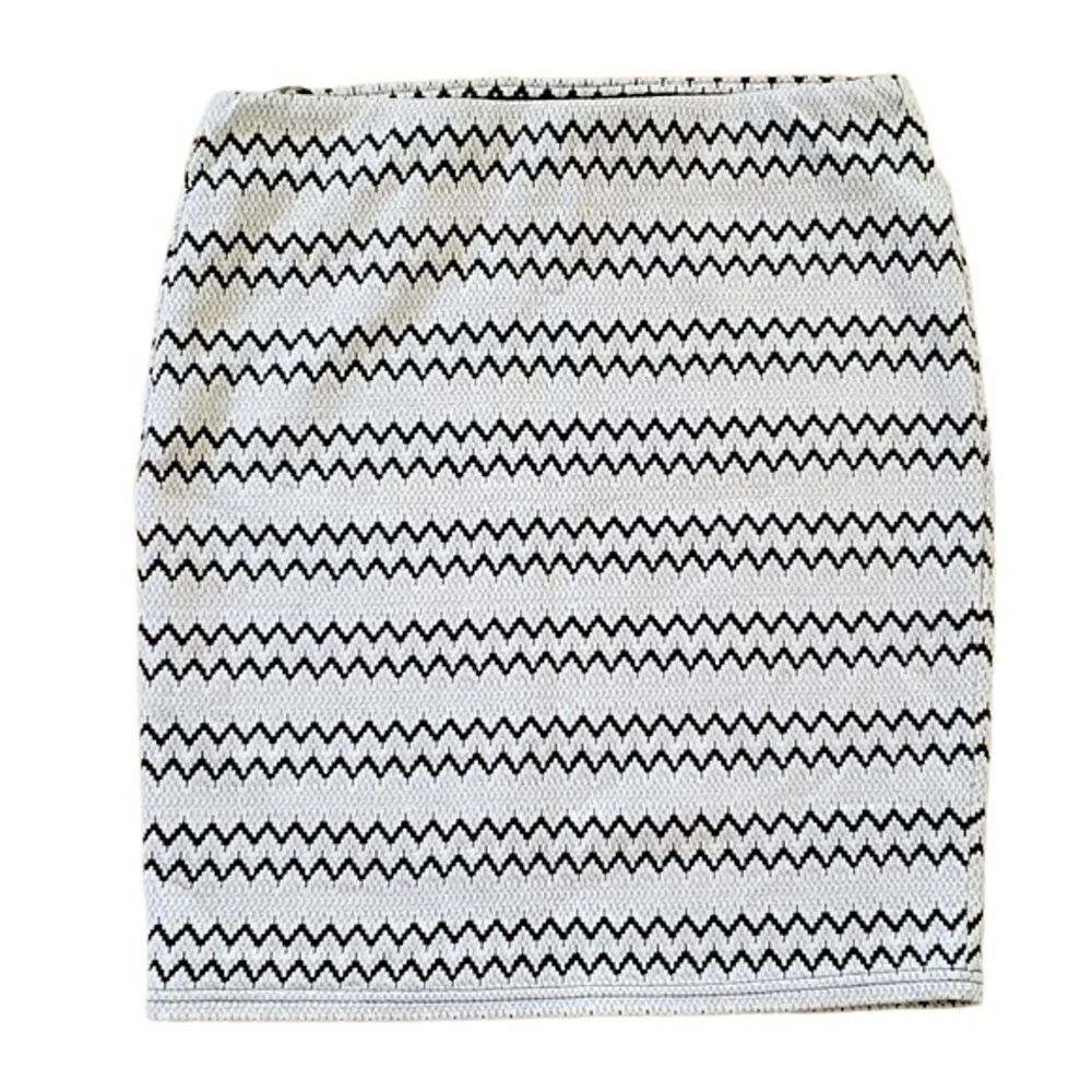 RD Style Stretchy Mini Chevron Print Pencil Skirt LARGE